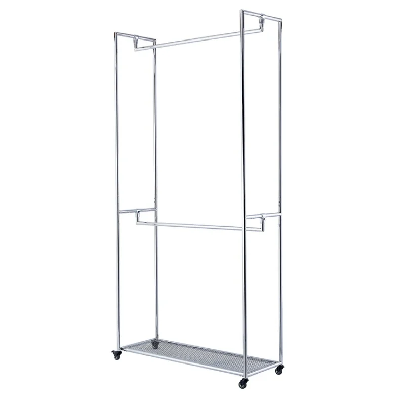 

custom，Best Price Customized Lady Garments Shop Clothing Display Rack With Wheels