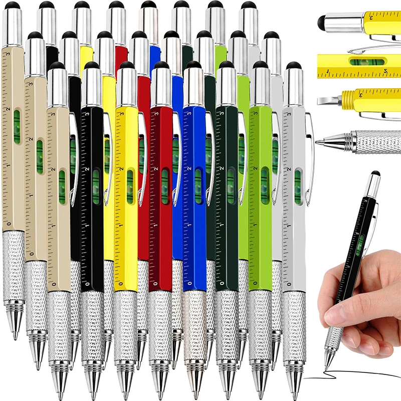 

1 Piece Multi Tool Tech Pen Gift Pen for Men Dad Screwdriver Pen with Ruler 6 in 1 Ballpoint Pen