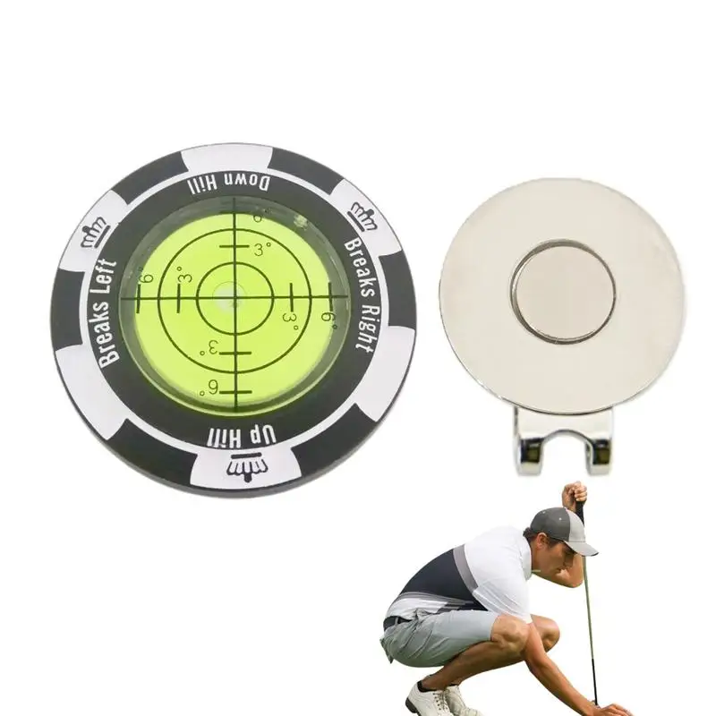 

1pc Golf Green Putt Ball Marker Level Reader High Precision Golfing Putting Aid Horizontal Scale Golf Hat Clip Magnet Marker