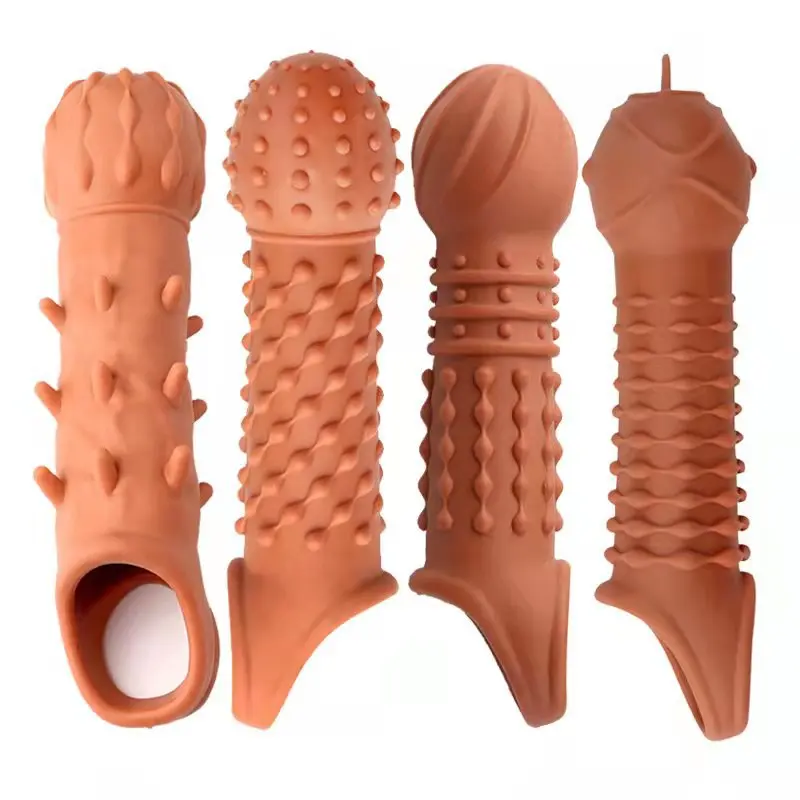 

Penis Enlargement Sleeve Flexible Reusable Glans Condom Enlarger Delay Ejaculation Massage Vagina Sex Toys for Couple Sex Shop