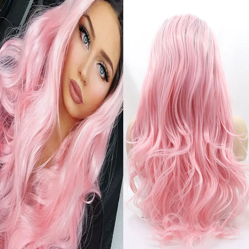 Bombshell Black Ombre Pink Natural Wave Synthetic 13X4 Lace Front Wigs Glueless High Quality Heat Resistant Fiber Hair For Women
Bombshell Black Ombre Pink Natural Wave Synthetic 13X4 Lace Front Wigs Glueless High Quality Heat Resistant Fiber Hair For Women