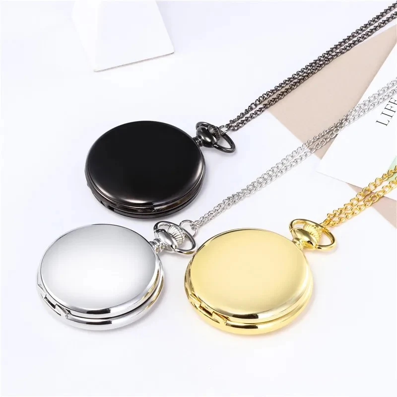 Luxury Smooth or Matte Surface Gold Sliver Black Case Quartz Pocket Watch for Men Roman Numeral Fob Chain Necklace Pendant Clock
Luxury Smooth or Matte Surface Gold Sliver Black Case Quartz Pocket Watch for Men Roman Numeral Fob Chain Necklace Pendant Clock