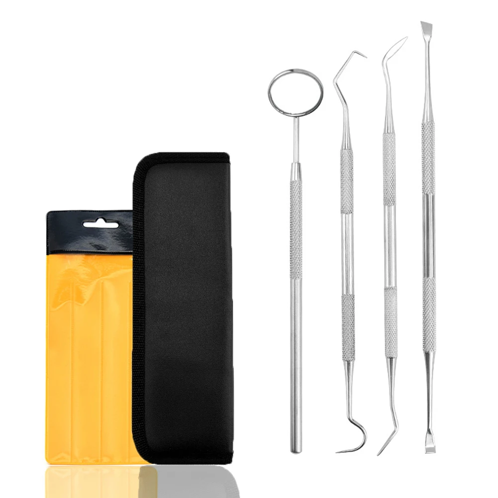 4Pcs Stainless Steel Dental Tool Kit Oral Care Tartar Scraper Mouth Mirror Dentist Pick Tool Teeth Scaler Teeth Whitening Supply
4Pcs Stainless Steel Dental Tool Kit Oral Care Tartar Scraper Mouth Mirror Dentist Pick Tool Teeth Scaler Teeth Whitening Supply