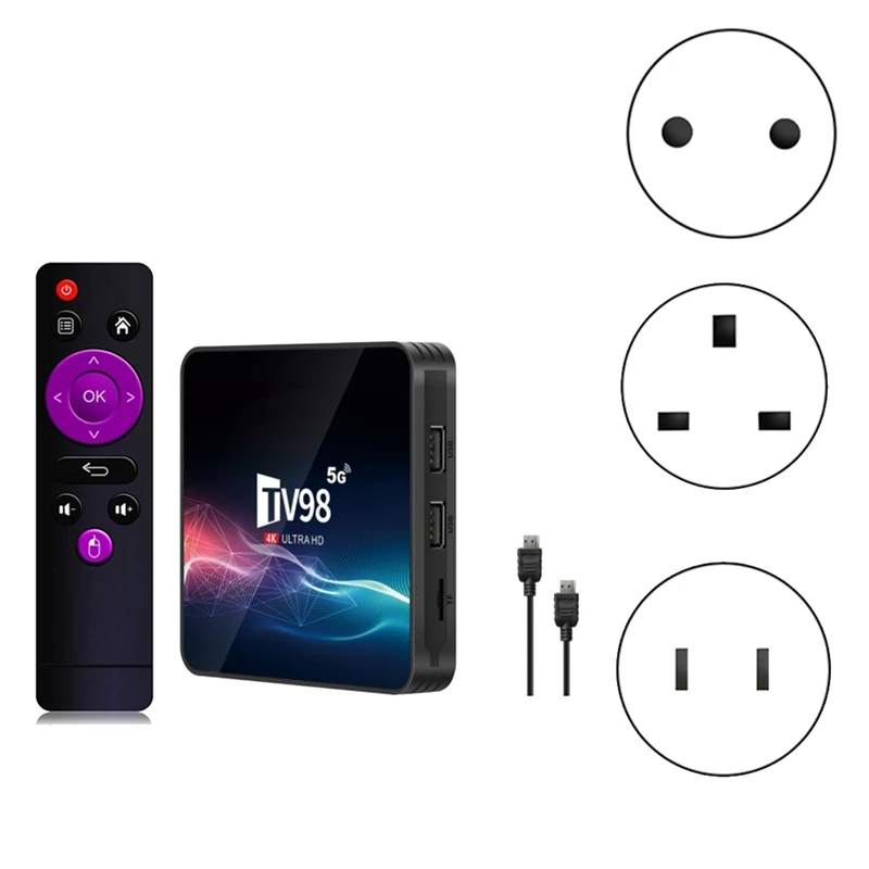 ТВ-приставка TV98 2G + 16G 2,4G & 5G Wifi Allwinner H313 4K x 2k Android 12 телеприставка TV98 медиаплеер
ТВ-приставка TV98 2G + 16G 2,4G & 5G Wifi Allwinner H313 4K x 2k Android 12 телеприставка TV98 медиаплеер