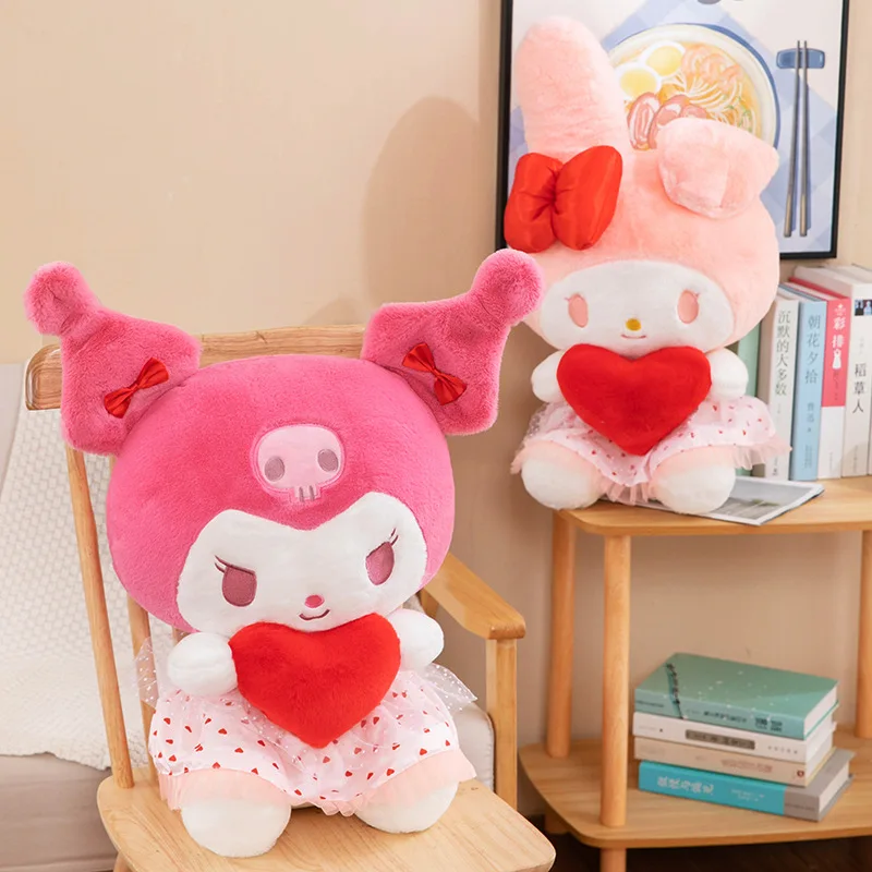 

60 см кавайная плюшевая кукла Sanrio моя мелодия Любовь Сердце Kuromi Декор для комнаты мягкие животные декоративная подушка подарок на день Святого Валентина игрушка для девочек