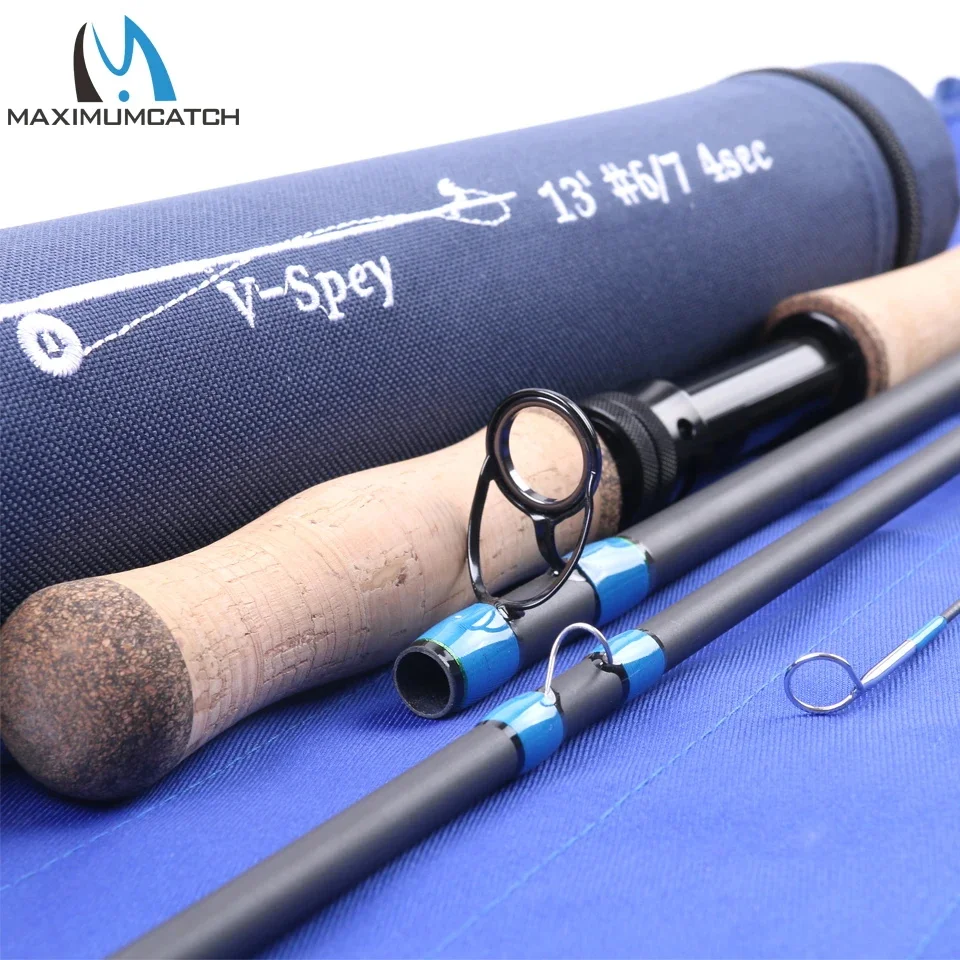

Maximumcatch Spey Fly Rod 12'6''/12'9''/13'/14' 7/8/9/10WT Fly Fishing Rod Medium-Fast Action With Extra Tube Carbon Fly Rod