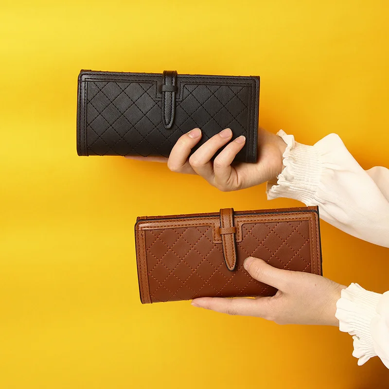 Wallet Long Type Girl's New Niche Design Tri-fold Rhombic Embroidery Thread Coin Purse Clutch Retro and Simple
Wallet Long Type Girl's New Niche Design Tri-fold Rhombic Embroidery Thread Coin Purse Clutch Retro and Simple