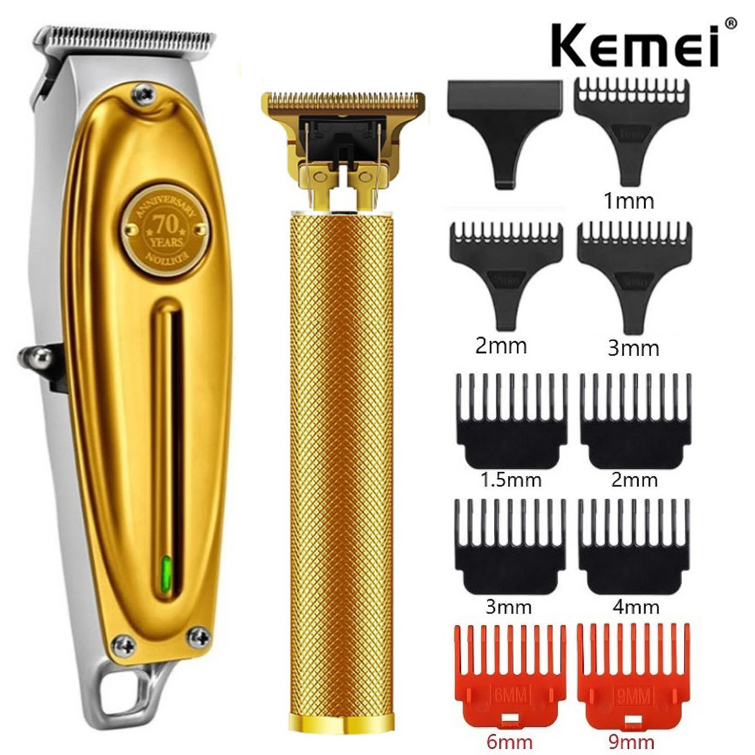 

Электрический парикмахерский набор Kemei, полностью металлический профессиональный триммер для волос для мужчин, машинка для стрижки бороды и волос