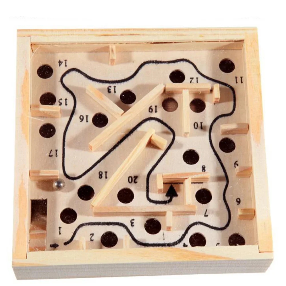 

Montessori Wooden Toy Labyrinth Puzzle Board Game Rolling Toy Ball Maze Antistress Toy Balance Educational Toys for Children
