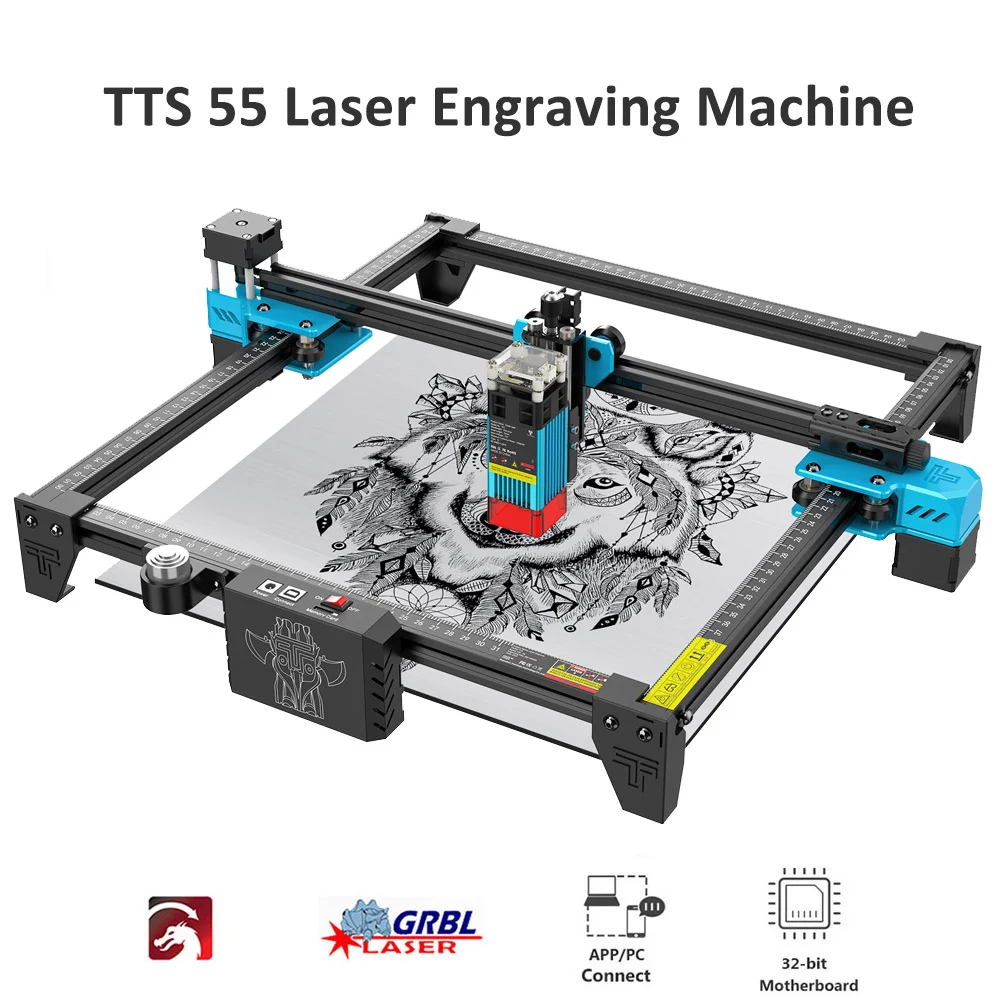 

Two Trees Metal Laser Engraving Machine TTS-55 450±5nm Blue Light 15W/40W CNC Router Wood Leather Cutting Engraving Support WIFI