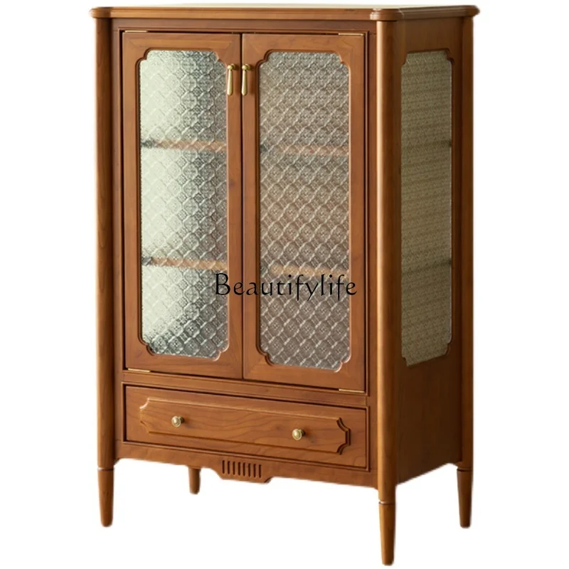 Retro Curio Cabinet Small Apartment Full Solid Wood Log Low Side Cabinet Living Room Wall Home Double Door Wine Cooler
Retro Curio Cabinet Small Apartment Full Solid Wood Log Low Side Cabinet Living Room Wall Home Double Door Wine Cooler