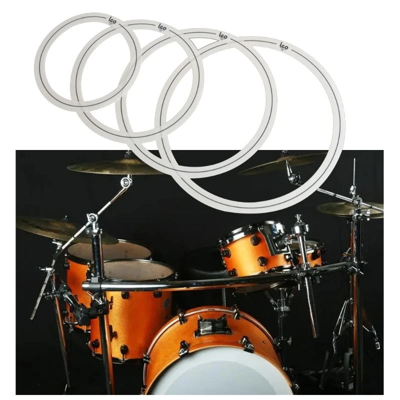

4 шт., глушитель барабана, демпфирующие кольца, сменные глушители барабана, кольца, немой барабан, практический инструмент для