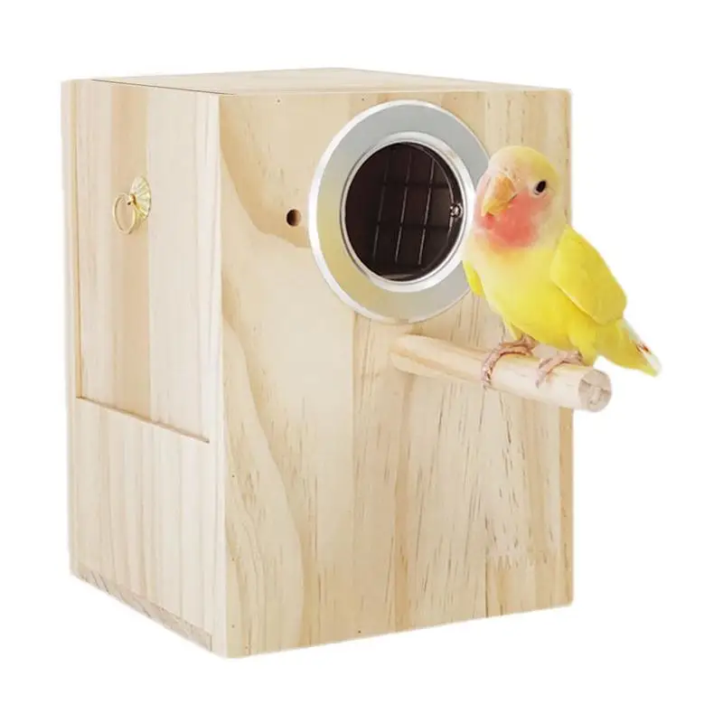 

Wood Bird House Nest Birds Breeding Box Bird Parrot Breeding Decorative Cages Pet Accessories Home Balcony Decoration Mating Box