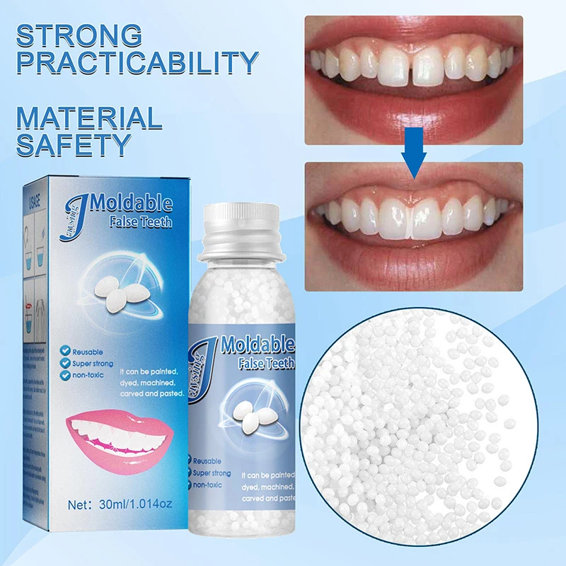 

Denture Solid Glue Resin Temporary Tooth Repair Granules Teeth Gaps Broken False Teeth Filling Moldable Solid Glue Dental Care