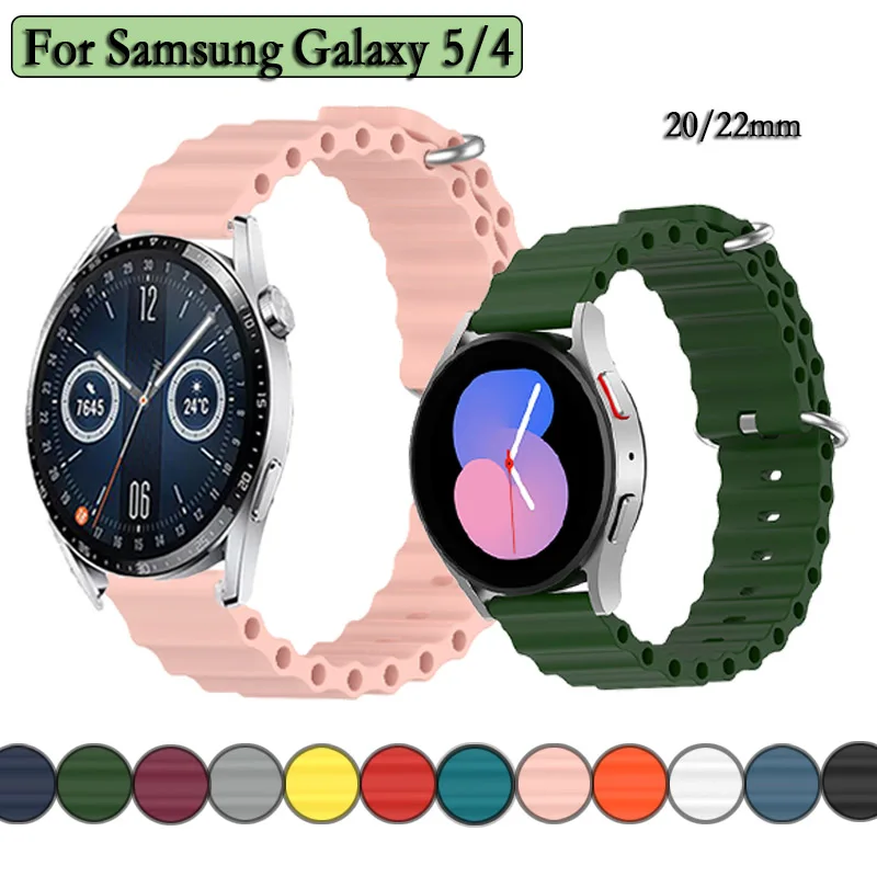 

Ремешок силиконовый для Samsung Galaxy Watch 5 / 5 Pro Gear s2/s3 Huawei Watch GT3/2 42/46 мм, браслет для часов Huami Amazfit GTS/GTR, 20/22 мм