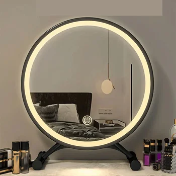 화장대 메이크업 홈 거울, LED 룸 스탠딩 가구 디자인, 장식 라운드 욕실, 한국 거울 장식, 액세서리