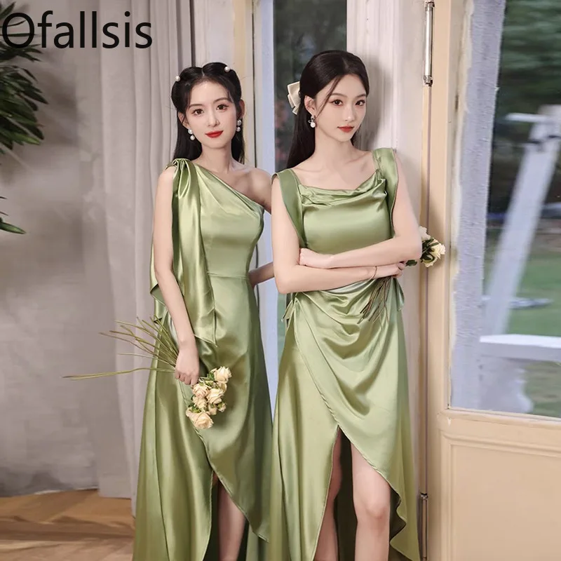 Ofallsis Green Off Shoulder Bridesmaid Dress 2024 Summer New Elegant Sisters Group High Quality Satin Dresses Female Vestidos
Ofallsis Green Off Shoulder Bridesmaid Dress 2024 Summer New Elegant Sisters Group High Quality Satin Dresses Female Vestidos
