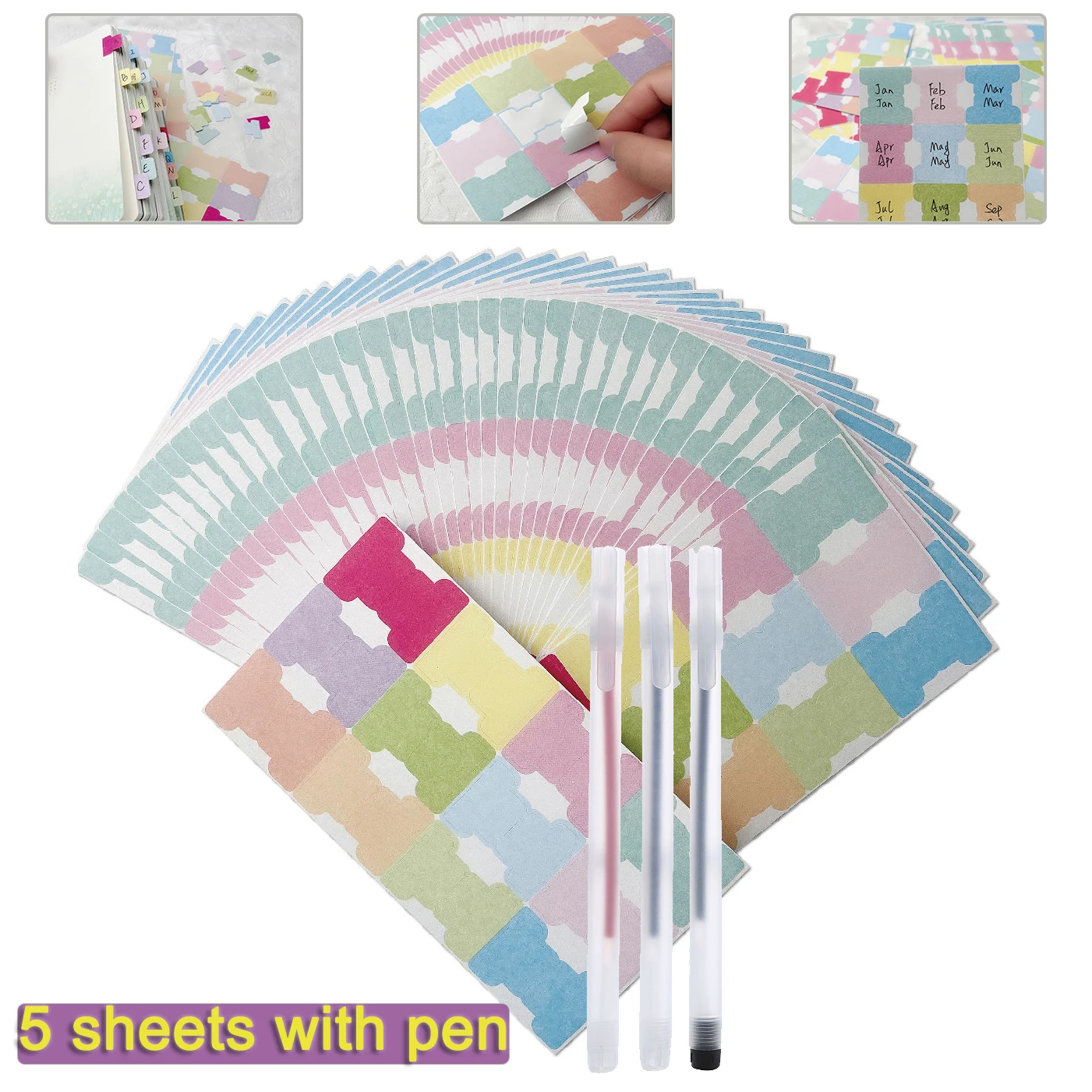 5 листов, этикетки для блокнота, с ручкой
5 листов, этикетки для блокнота, с ручкой