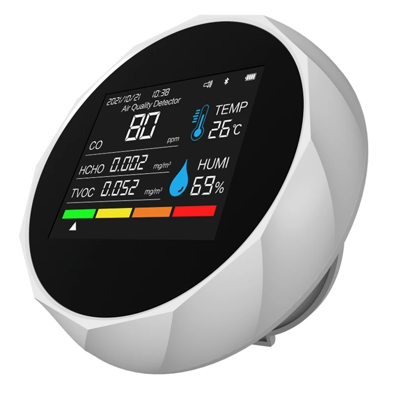 Беспроводной детектор качества воздуха 5 в 1 TVOC CO HCHO, детектор температуры и влажности воздуха, монитор качества воздуха на рабочем столе
Беспроводной детектор качества воздуха 5 в 1 TVOC CO HCHO, детектор температуры и влажности воздуха, монитор качества воздуха на рабочем столе