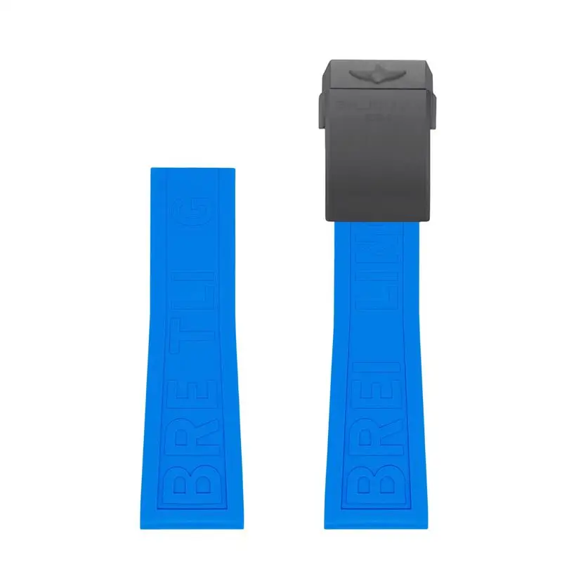 

HAODEE 22mm 24mm Blue TWINPRO Rubber Strap Rubber Watchband For Breitling Watchbands For AVENGER NAVITIMER WORLD Rubber