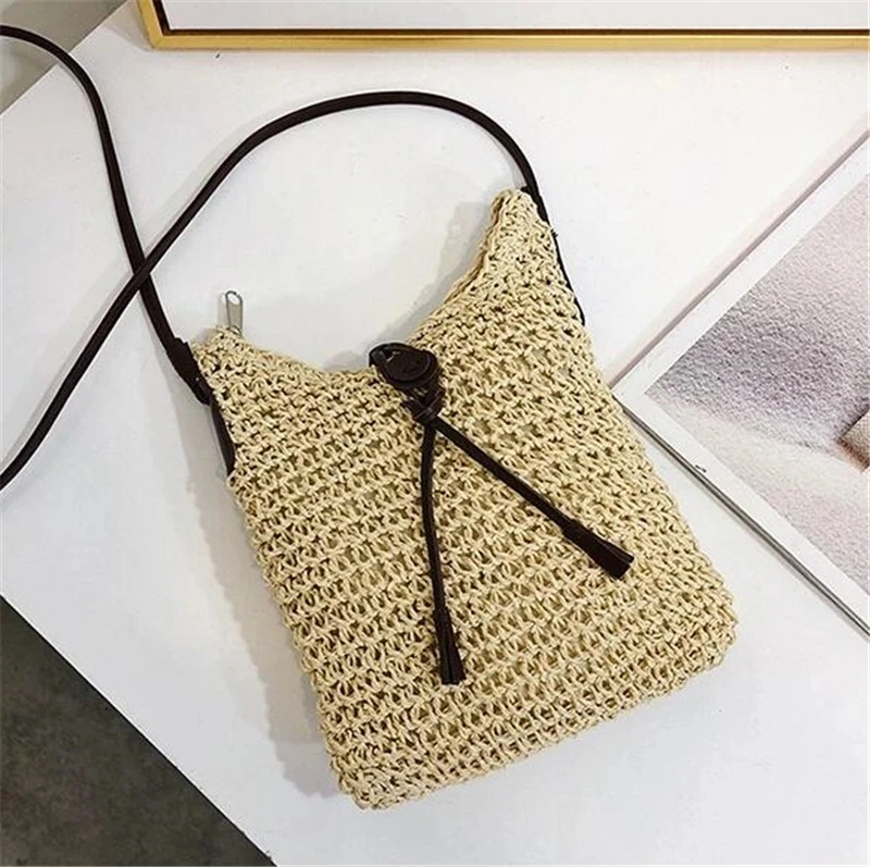 Travel Wicker Crossbody Tote - Hand Woven Bohemian Beach Shoulder Bag 13 Sdd8af9da84bd49338824ac2d372ea16f3