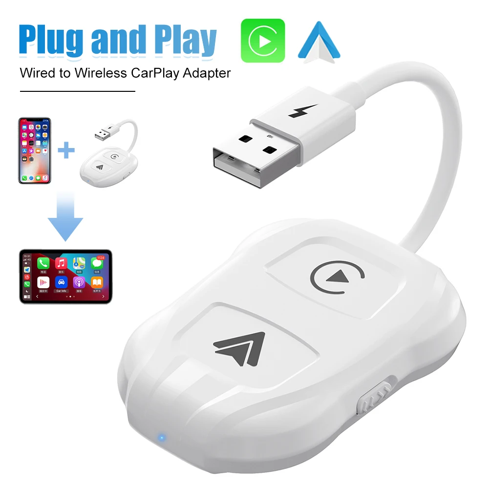 Wireless Adapter for CarPlay Android Auto Wired to Wireless CarPlay Adapter Plug and Play Type-C Interface Dongle for iOS 10+
Wireless Adapter for CarPlay Android Auto Wired to Wireless CarPlay Adapter Plug and Play Type-C Interface Dongle for iOS 10+