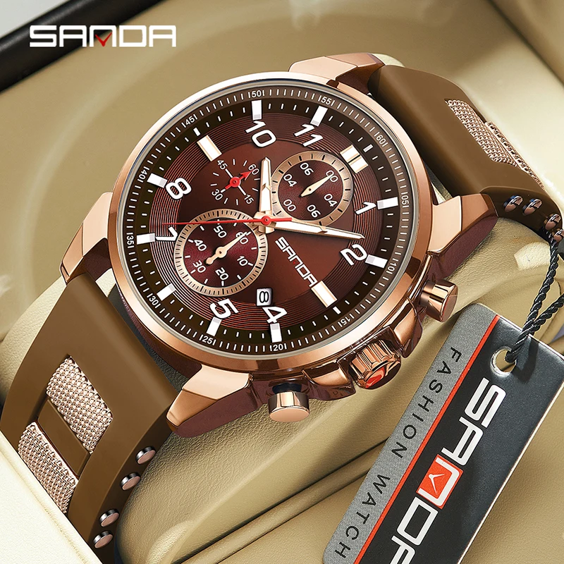 SANDA Luxury Military Men Watch Silicone Strap Quartz Watch Business Sports Chronograph Luminous Pointer Waterproof Reloj hombre
SANDA Luxury Military Men Watch Silicone Strap Quartz Watch Business Sports Chronograph Luminous Pointer Waterproof Reloj hombre