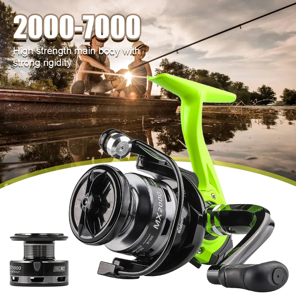 MX2000-7000 Series Spinning Reel Lightweight Fishing Reel 13+1BB 5.2:1 Bearing Ratio 6KG Drag Bass Freshwater Saltwater Fishing
MX2000-7000 Series Spinning Reel Lightweight Fishing Reel 13+1BB 5.2:1 Bearing Ratio 6KG Drag Bass Freshwater Saltwater Fishing
