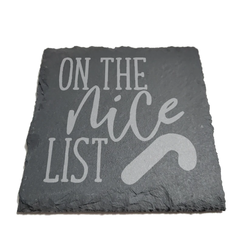 

On The Nice List Natural Rock Coasters Black Slate for Mug Water Cup Beer Wine Goblet J194