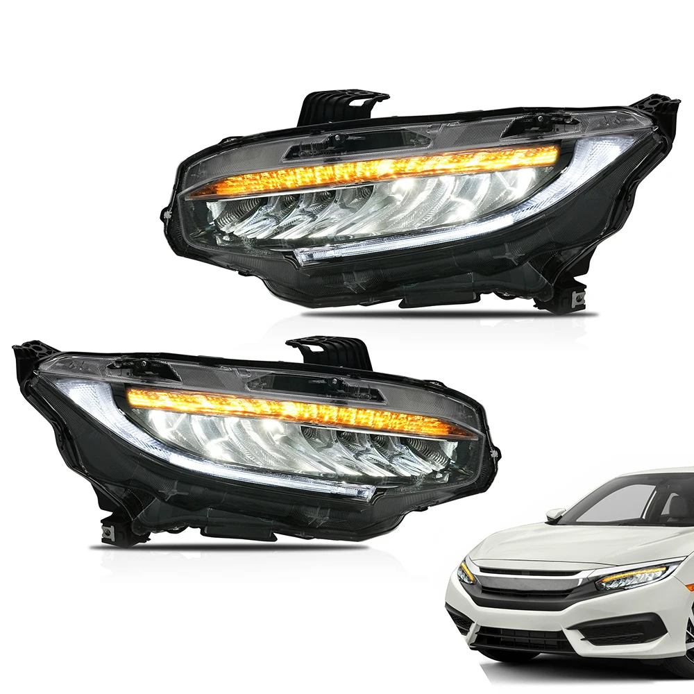 Передняя фара для Honda Civic 2016-UP с белыми дневными ходовыми огнями и желтым движущимся поворотным сигналом, двухлучевая линза, автомобильные аксессуары
Передняя фара для Honda Civic 2016-UP с белыми дневными ходовыми огнями и желтым движущимся поворотным сигналом, двухлучевая линза, автомобильные аксессуары