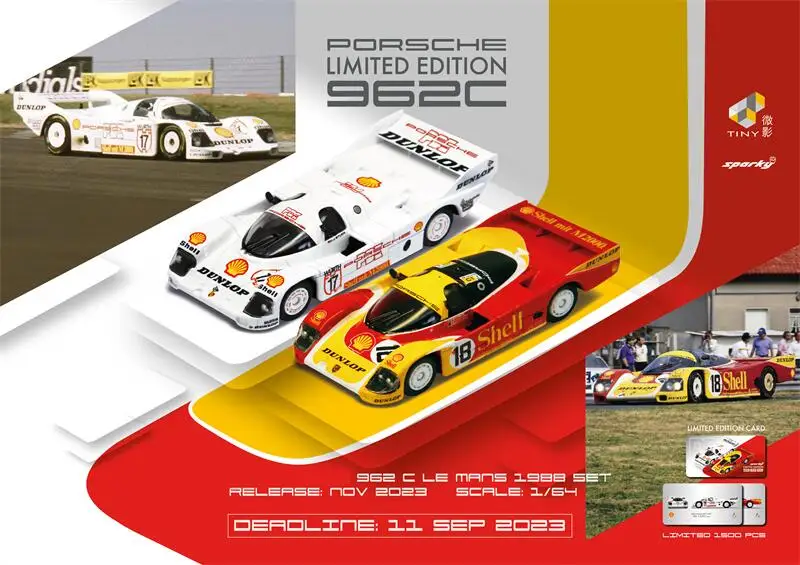 Набор миниатюрных моделей автомобилей PreSale Spark x Tiny 1:64 962 C LE MANS 1988 2 Ограниченная Коллекция литых моделей автомобилей
Набор миниатюрных моделей автомобилей PreSale Spark x Tiny 1:64 962 C LE MANS 1988 2 Ограниченная Коллекция литых моделей автомобилей