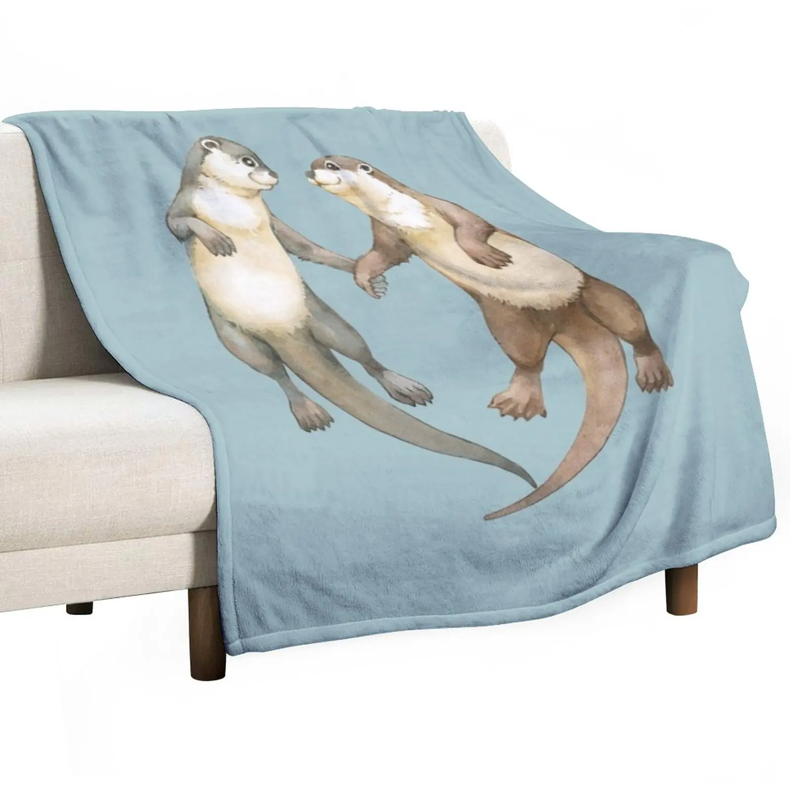 

Watercolor Significant Otter Throw Blanket Decorative Sofa Blanket Summer Bedding Blankets Luxury St Blanket