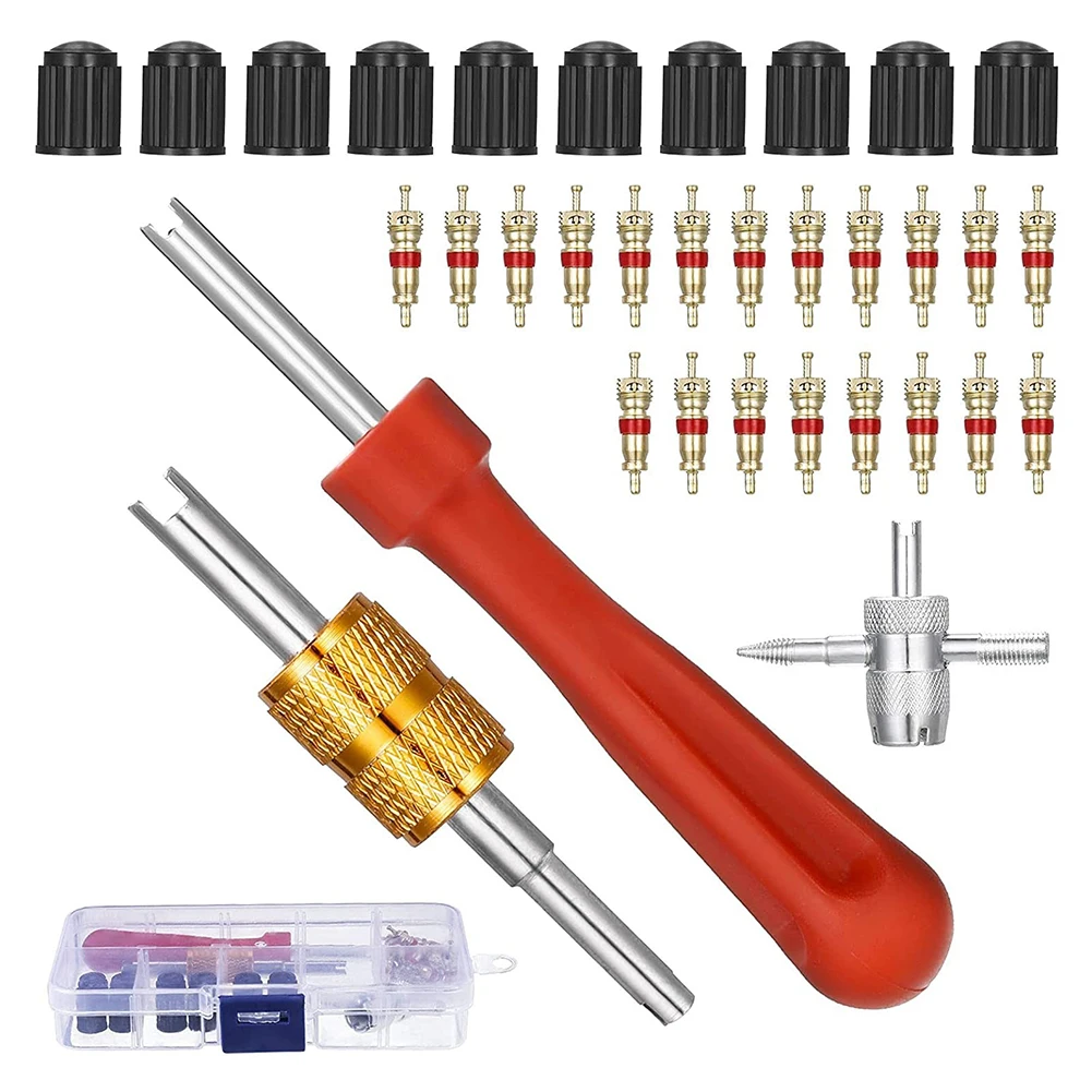 

Convenient Car Slotted Handle Tire Valve Stem Core Remover Screwdriver Kit Effortlessly Remove or Install Tire Valves