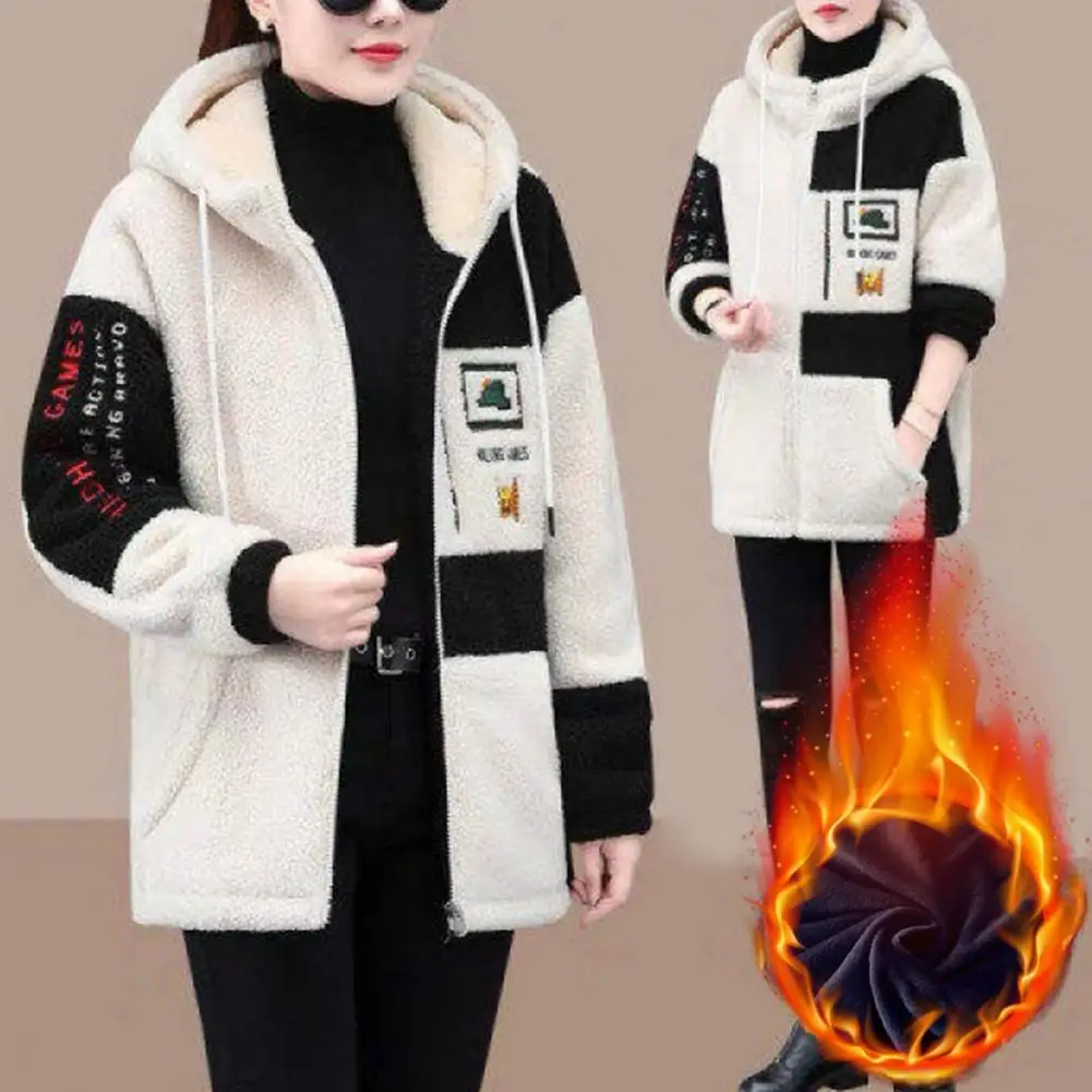 Women Jacket Cozy Hooded Colorblock Jacket Plush Embroidered Stylish Winter Coat for Women Women Lightweight Jacket
Women Jacket Cozy Hooded Colorblock Jacket Plush Embroidered Stylish Winter Coat for Women Women Lightweight Jacket