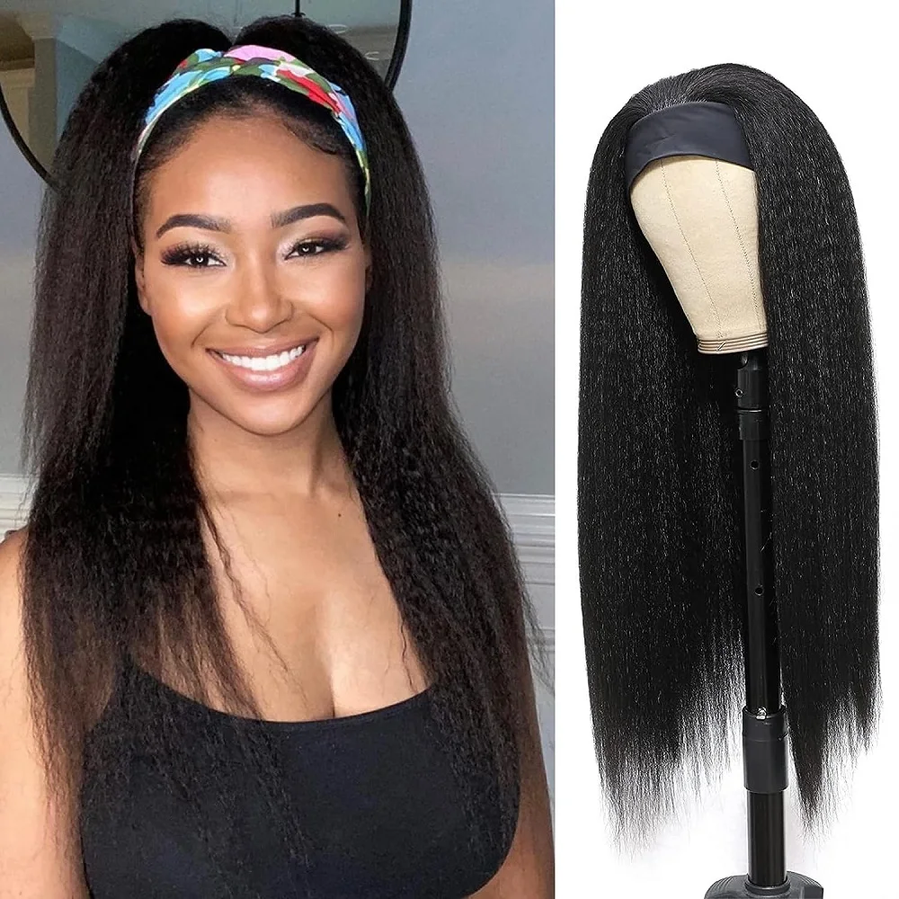 Kinky Straight Headband Wig Human Hair Glueless wig Full Machine Made Brazilian Yaki Human Hair Wigs For Black Women Easy to Go
Kinky Straight Headband Wig Human Hair Glueless wig Full Machine Made Brazilian Yaki Human Hair Wigs For Black Women Easy to Go