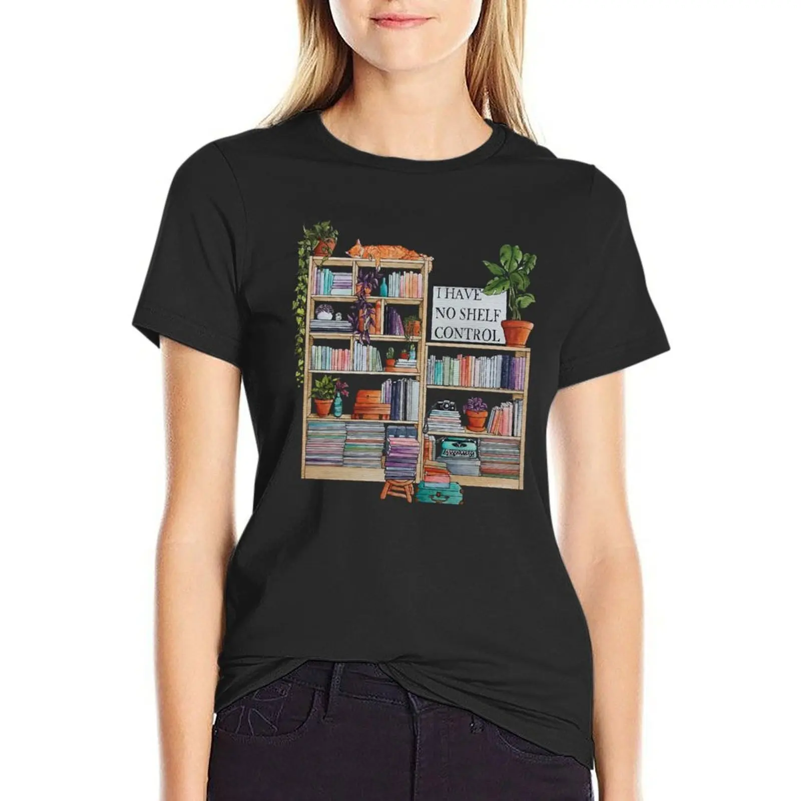 Watercolor bookshelf I have no shelf control T-Shirt sports fans oversized cropped t shirts for Women
Watercolor bookshelf I have no shelf control T-Shirt sports fans oversized cropped t shirts for Women