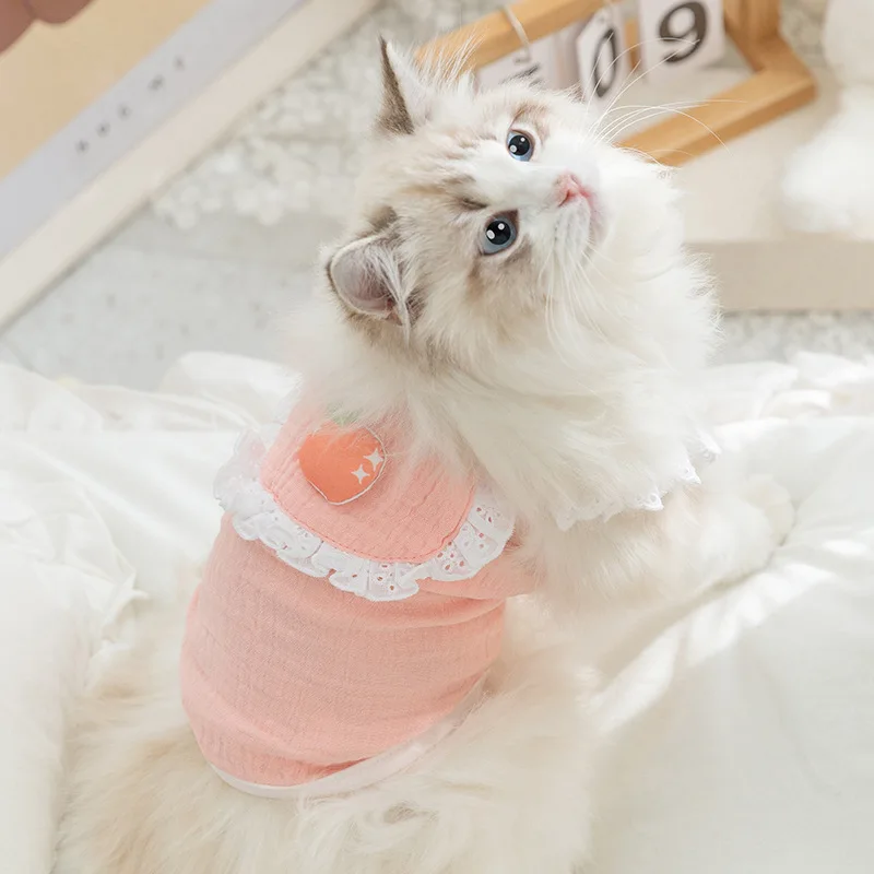 Spring Summer Pet Clothes Kitten Puppy Cute Lace Vest Small and Medium-sized Dog Breathable Strap Vest Chihuahua Yorkshire
Spring Summer Pet Clothes Kitten Puppy Cute Lace Vest Small and Medium-sized Dog Breathable Strap Vest Chihuahua Yorkshire