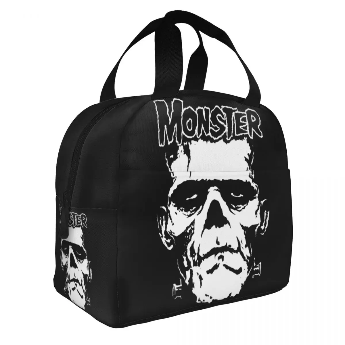 

The Monster Skull Insulated Lunch Bag Leakproof Frankenstein Horror Movie Meal Container Cooler Bag Lunch Box Tote Beach Outdoor