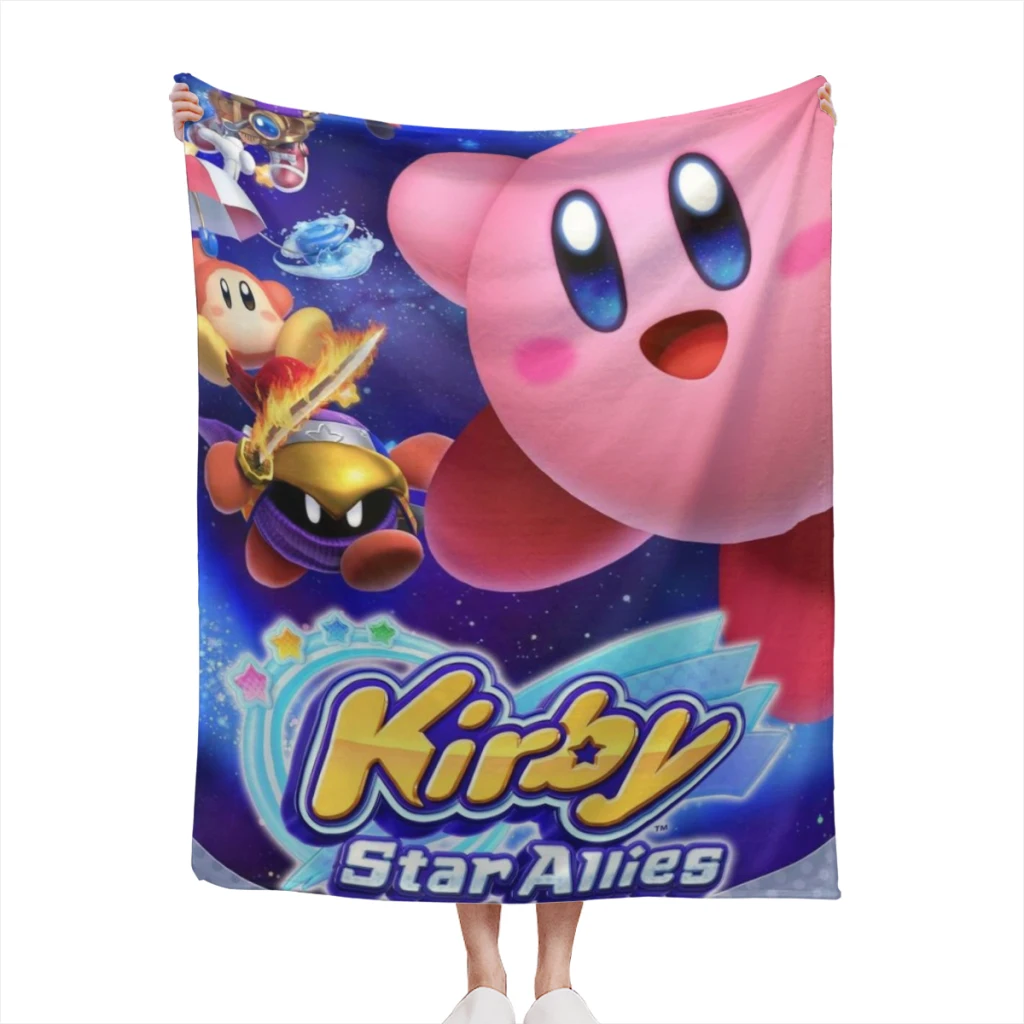 

K-Kirby Cartoon Cute kawaii High Quality Flannel Blanket Flannel Warm Soft Extra Soft Throw Office Nap Sleep