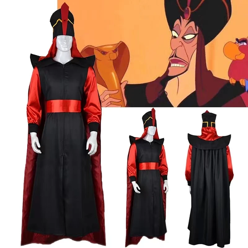 

Anime The Arabian Nights Aladdin Jafar Cosplay Costumes Aldult Halloween Costume for Men Suit Party Uniform Full Set Clothing