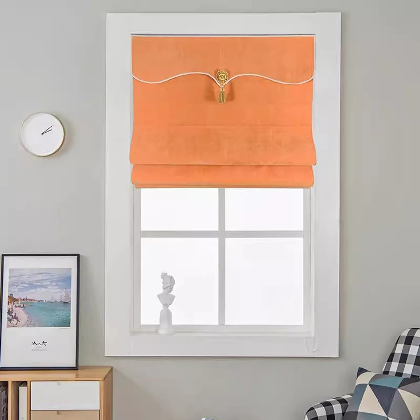 Modern Solid Orange Red Custom Made Roman Shades Light Filter/Blackout Window Blinds For Living Room Easy to Install
Modern Solid Orange Red Custom Made Roman Shades Light Filter/Blackout Window Blinds For Living Room Easy to Install