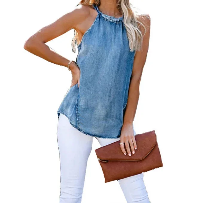 Tops Denim Tanks Women 2024 Fashion Summer Lace Up Halter Casual Blue Sleeveless Loose High Street Vest Tops Plus Size Female
Tops Denim Tanks Women 2024 Fashion Summer Lace Up Halter Casual Blue Sleeveless Loose High Street Vest Tops Plus Size Female
