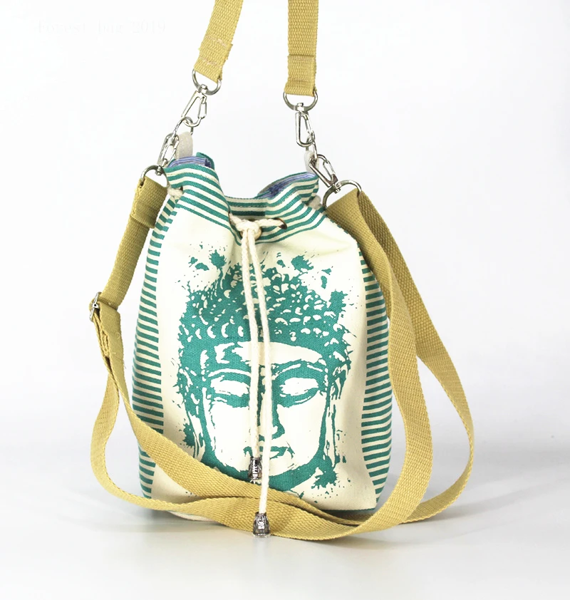 Designer Bucket Bag Canvas Women Bag Female Bags Shoulder Bag Buddha Printing Hand Bag String Open Cross Body Bags
Designer Bucket Bag Canvas Women Bag Female Bags Shoulder Bag Buddha Printing Hand Bag String Open Cross Body Bags