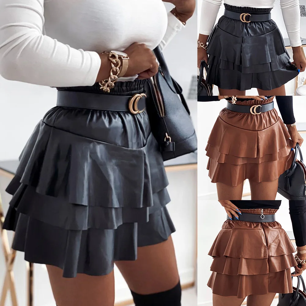 Sexy Womens Solid Leather PU Ruffeld Mini Skirts Ladies Slim Fit Pleated Dress Street Style
Sexy Womens Solid Leather PU Ruffeld Mini Skirts Ladies Slim Fit Pleated Dress Street Style