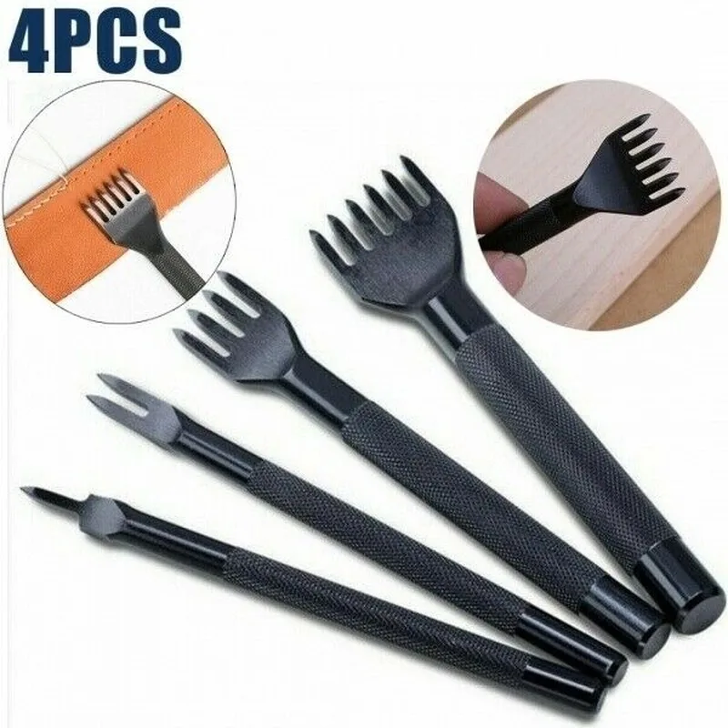 4 Pcs Quality Leather Craft Tools Hole Punches Stitching Punch Tool Set 1+2+4+6 Prong Leather Tools Set
4 Pcs Quality Leather Craft Tools Hole Punches Stitching Punch Tool Set 1+2+4+6 Prong Leather Tools Set