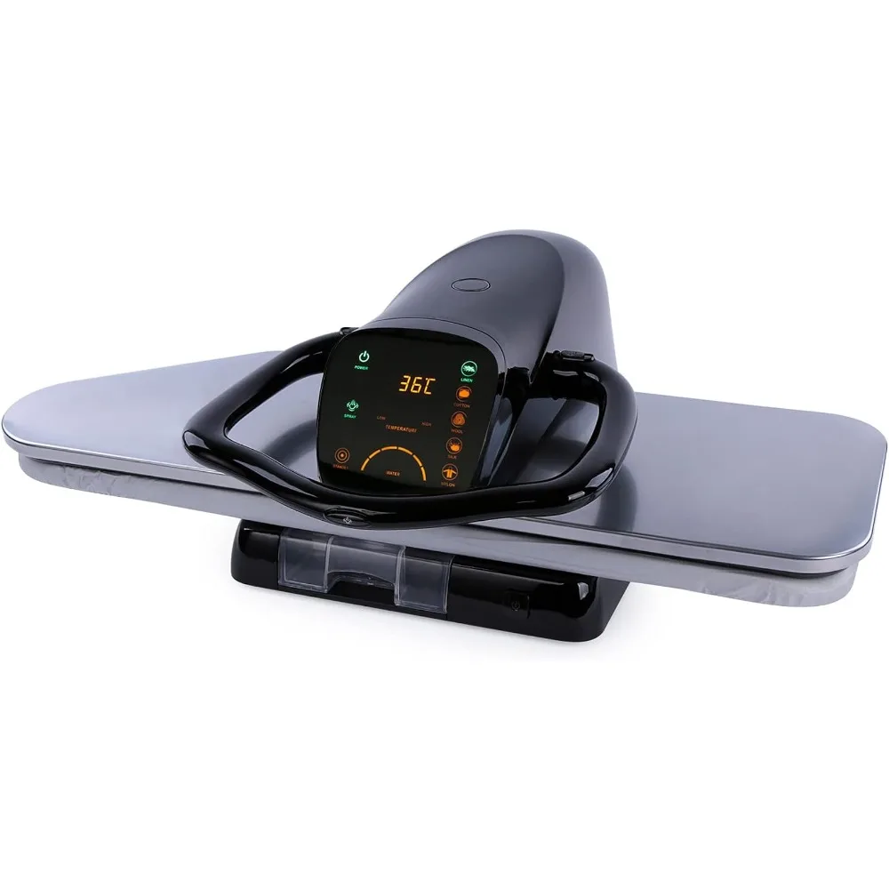 

34" Large Steam Iron Press with LED Touch Screen, 1800W Steam Press with 5 Fabric Settings Language