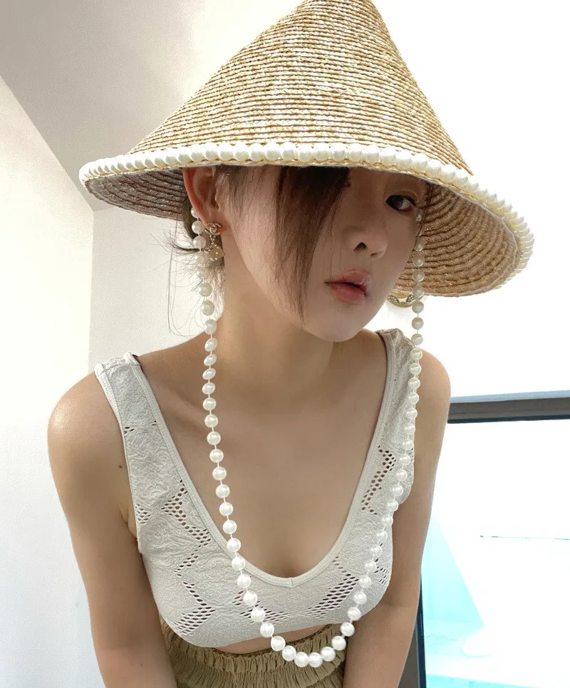 202301-shi dropshipping summer Beautiful hand sewn pearls Bamboo hat straw Model lady sun cap women leisure holiday beach hat
202301-shi dropshipping summer Beautiful hand sewn pearls Bamboo hat straw Model lady sun cap women leisure holiday beach hat