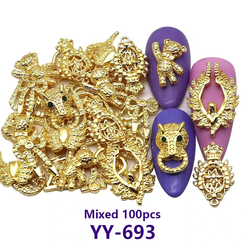 Mix 100 Pcs Metal Manicure Nail Art Decoration Charm Golden Silver alloy jewelry Variety of Styles Random Mixed Nail Accessories
Mix 100 Pcs Metal Manicure Nail Art Decoration Charm Golden Silver alloy jewelry Variety of Styles Random Mixed Nail Accessories