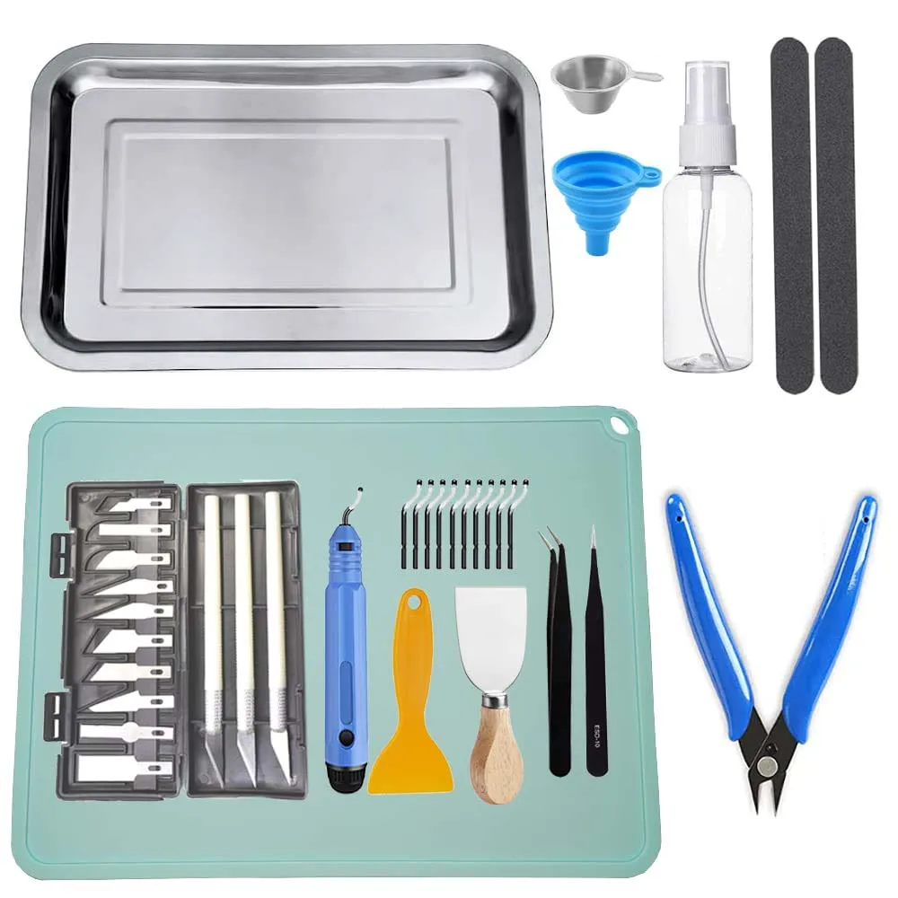 36PCS DLP SLA LCD 3D Printer Accessories Tools Kit,Cleaning Silicone pad/Stainless Steel Tray,Maintenance Tool Knife,Funnel
36PCS DLP SLA LCD 3D Printer Accessories Tools Kit,Cleaning Silicone pad/Stainless Steel Tray,Maintenance Tool Knife,Funnel