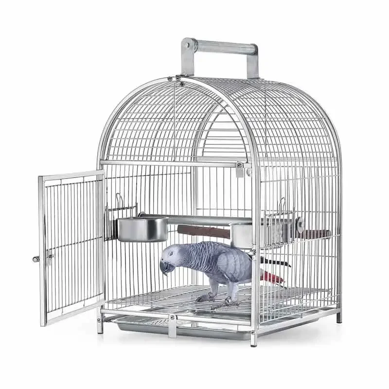 

Outdoor Bird Cage Parrot Carrying Hanging Playground Stainless Steel Bird Cage Transport Shelter Huis Tuin House Garden